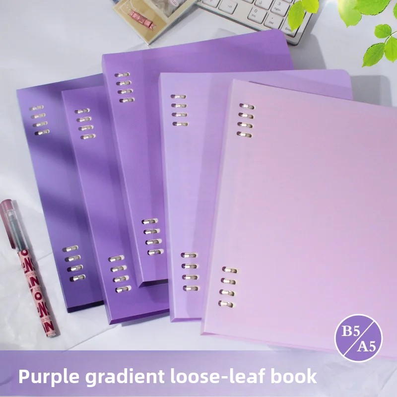 

B5 Size Ins Style Pull Push Paper Notebook A5 Spiral Bound Loose Leaf Notebook Comfortable to Hold Slide Paper Notebook