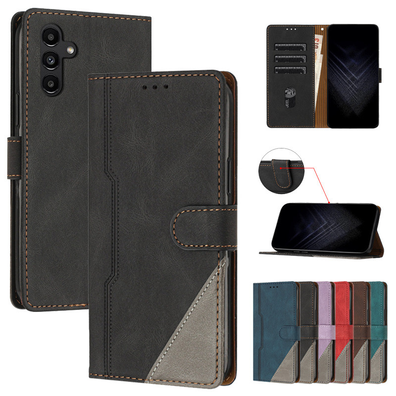 For Samsung Galaxy A04S Case A 04s SM-A047F Etui Business Style Leather Case For Samsung A04S A04E A