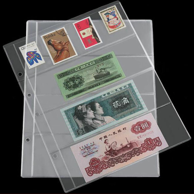

10pcs Paper Money Page Protector Banknotes Collector Currency Album Transparent Bill Note Collection Book Leaf