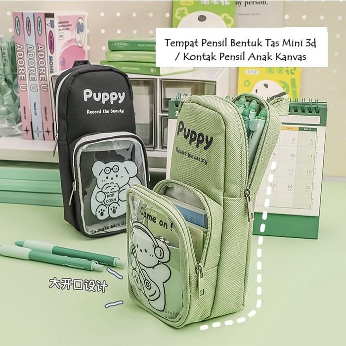 

Tempat Pensil Bentuk Tas Mini 3d / Kontak Pensil Anak Kanvas SK0108 - Biru
