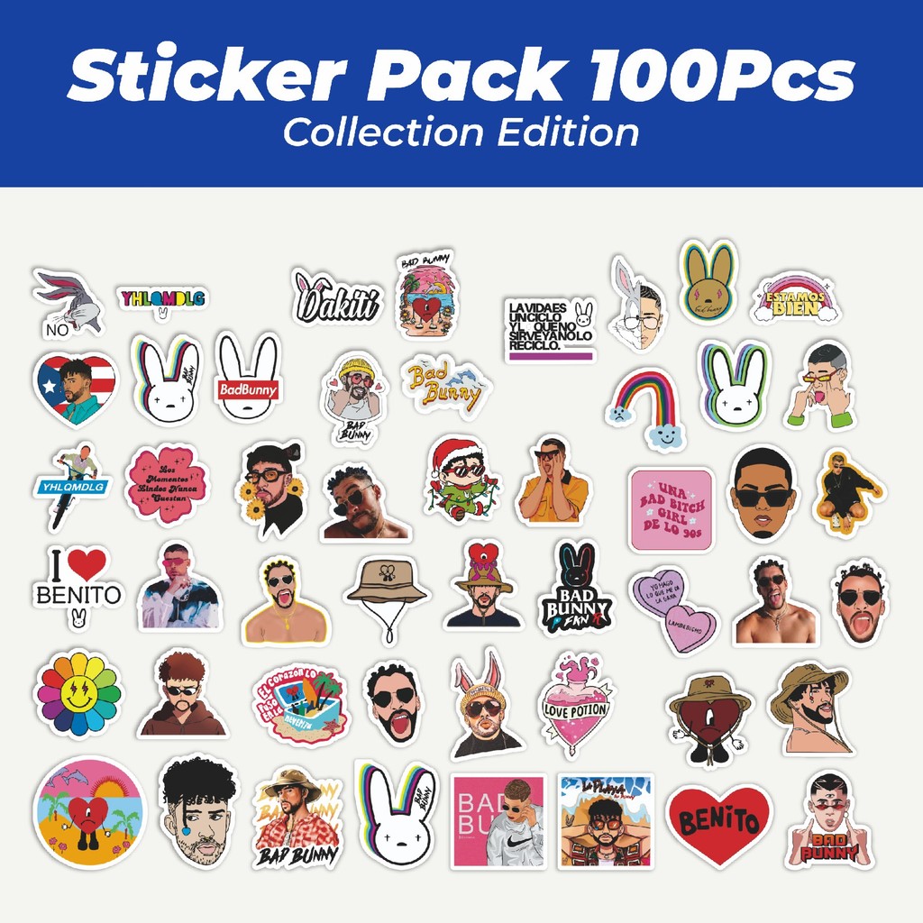 

Hot Stiker Bad Bunny Series 2 [Seri Kelinci Buruk] Lucu Anti Air Stikers Berperekat Waterproof Sticker Decal Buat Motor Helm Buku Journal Koper Casing HP Laptop Botol Minum