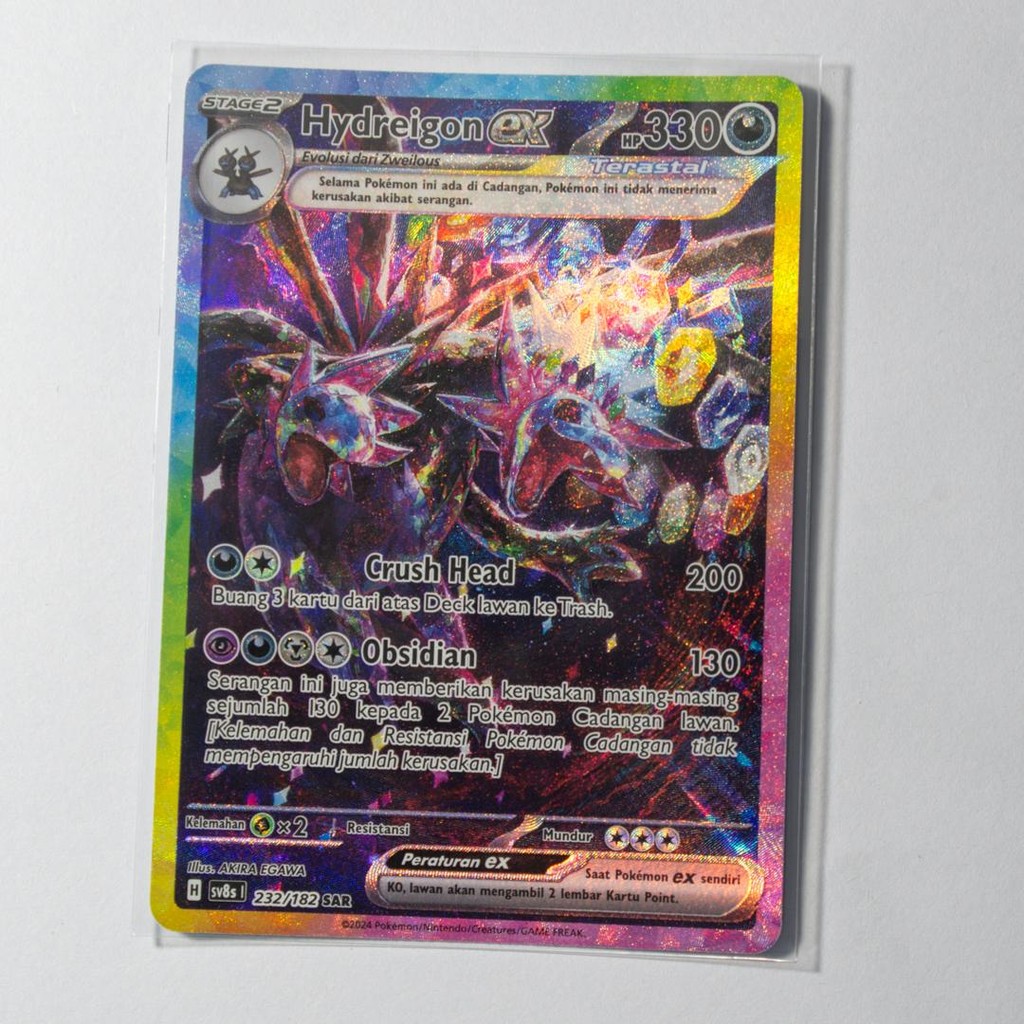 Hydreigon EX SAR 232/182 SV8s Kilat Rasi Kartu Pokemon TCG Original Indonesia