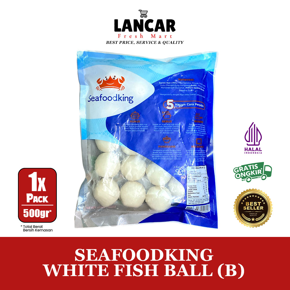 

SEAFOODKING WHITE FISH BALL 500GR / BAKSO IKAN REBUS 500GR