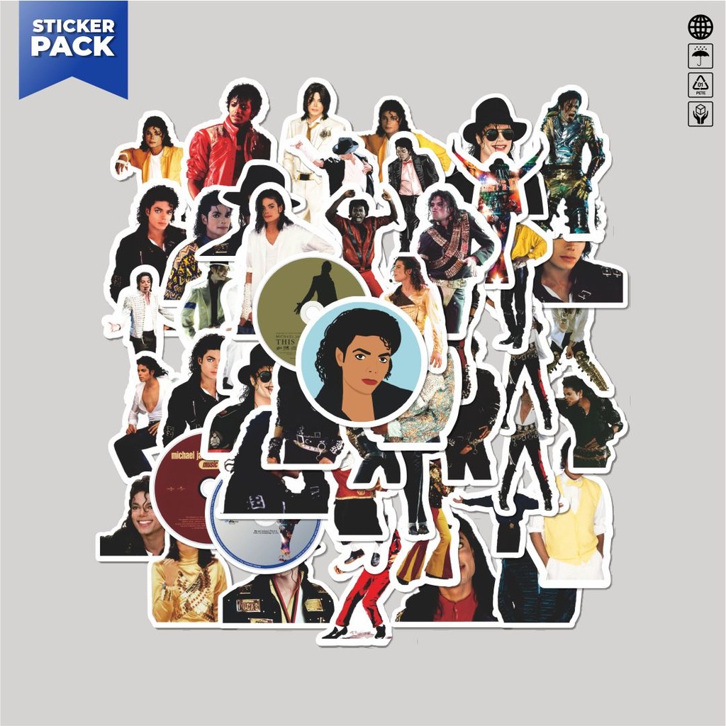 

[100PCS]Stiker Pack Stiker Michael Jackson Aesthetic Vinyl Anti Air Dekorasi Sticker Laptop Buku Journal Koper Helm Casing HP Gitar Helm Skateboard