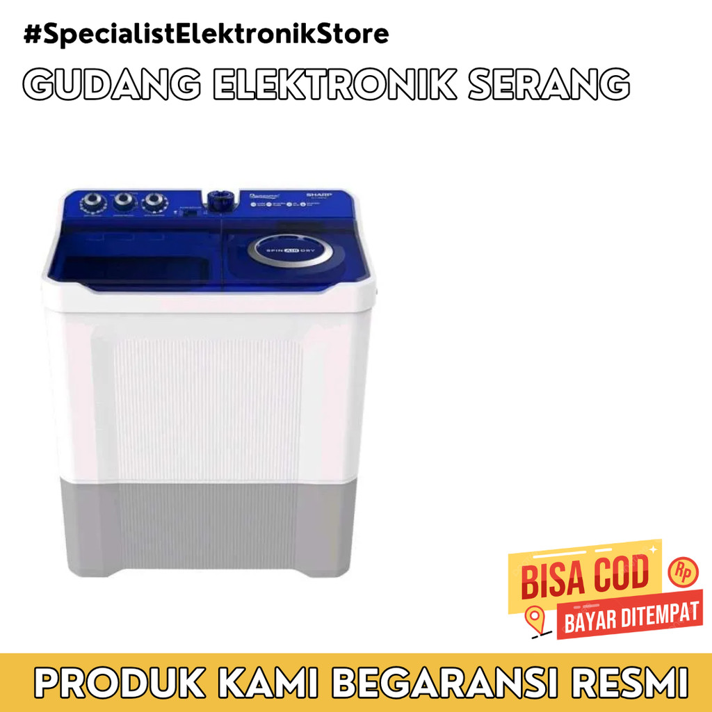 MESIN CUCI SHARP 2 TABUNG 12 KG | EST 1290