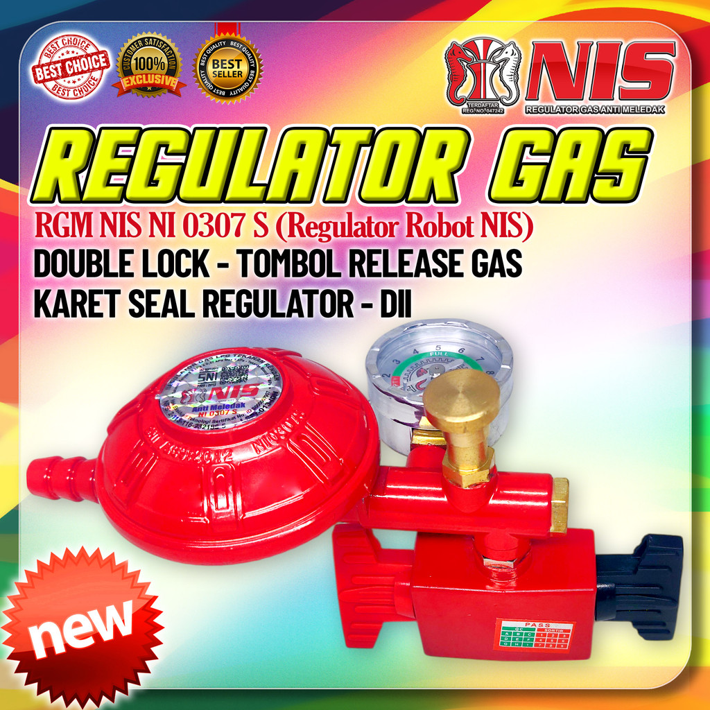 REGULATOR NIS ROBOT (Double Lock) (+Tombol Release Gas) (+ Ampere) (0307)