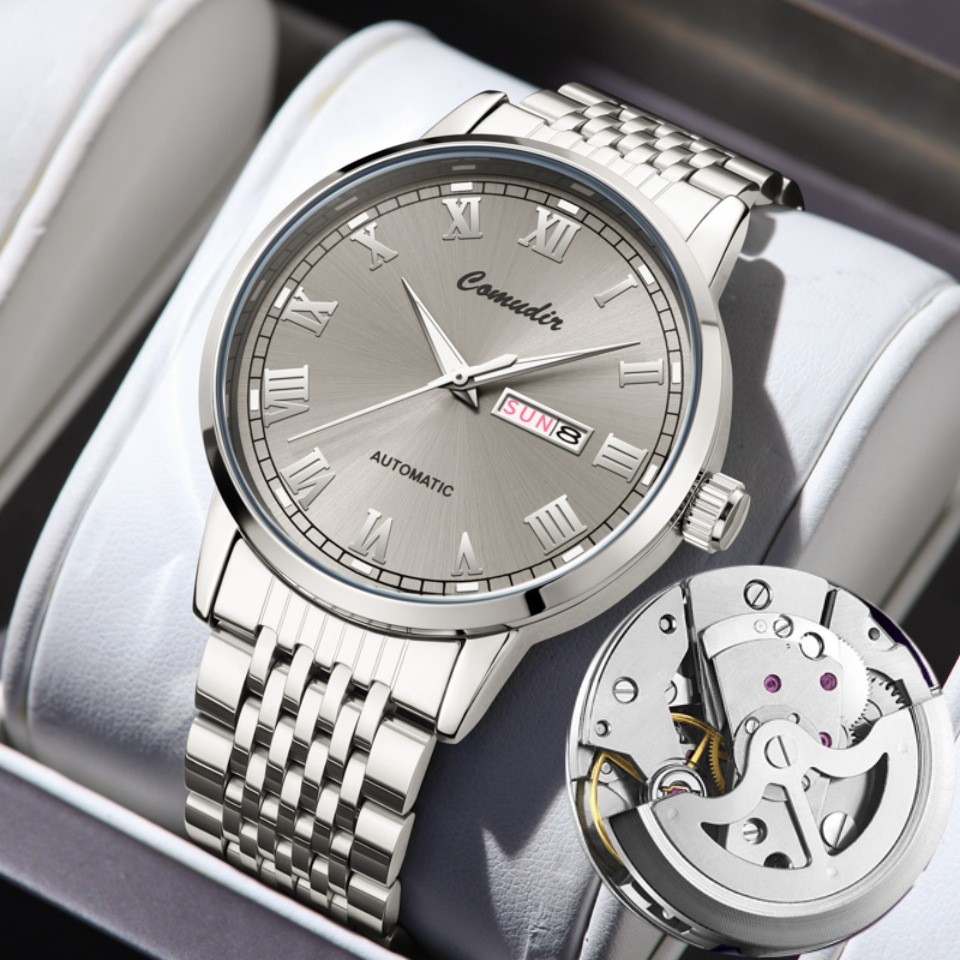 

Jam Tangan Mekanik Otomatis Penuh Jam Tangan Pria Skeleton Tahan Air Bercahaya Kalender Ganda Jam Tangan Kuarsa Tingkat Tinggi