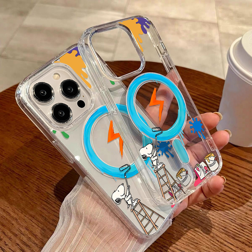 Magnetic Wireless Charger Case Hp Untuk IPhone 11 12 13 14 15 16 Pro Max IPhone 13 Magsafe Casing Lu