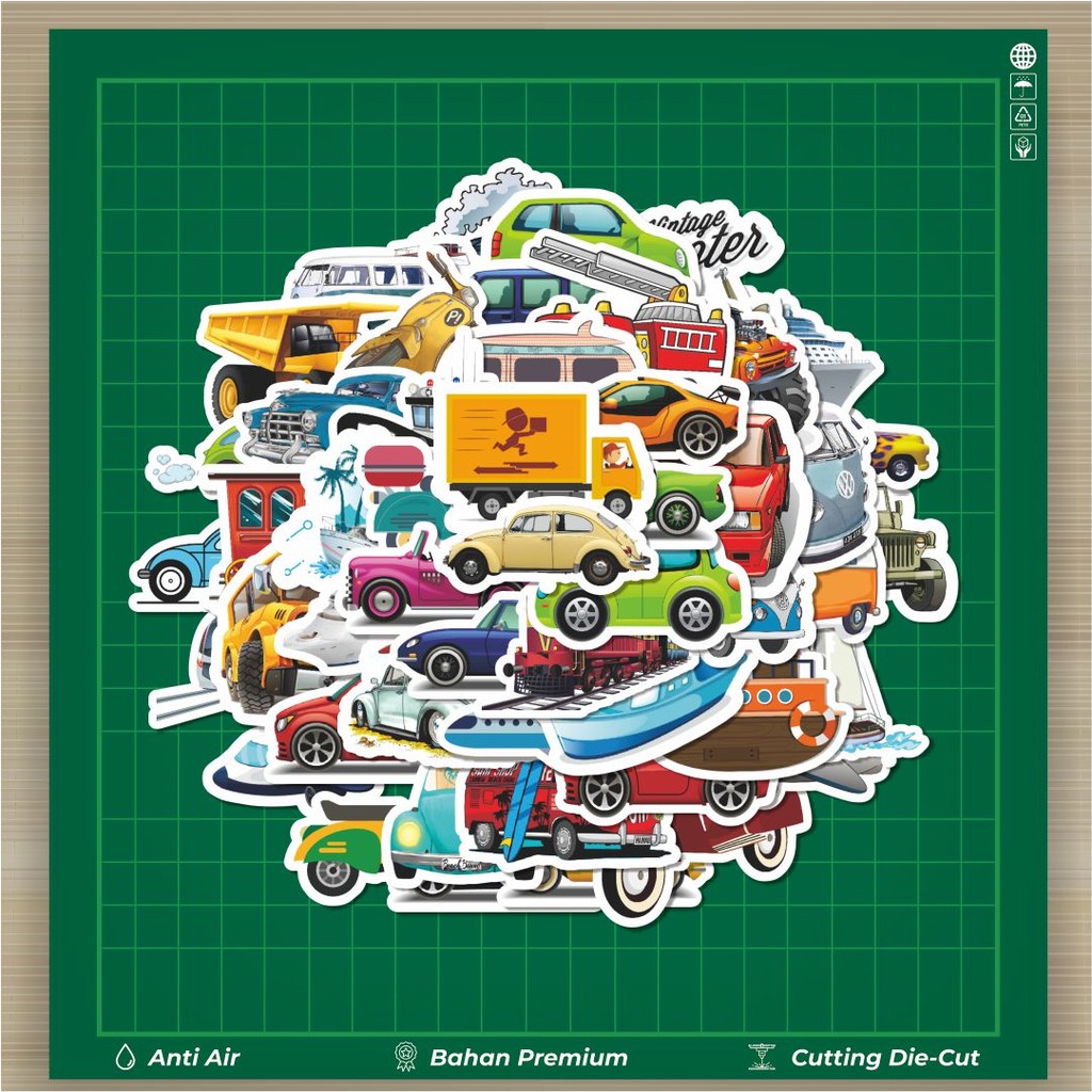

HOT 50 PCS STIKER Stiker Vehicle Series 2 [Kendaraan] Stiker Fashion Cars Decal Dingin Kartu Album Custom Vinyl Anti Air- Sticker Aesthetic Buku Journal Koper Casing HP Tablet Laptop Helm Motor Botol Minum