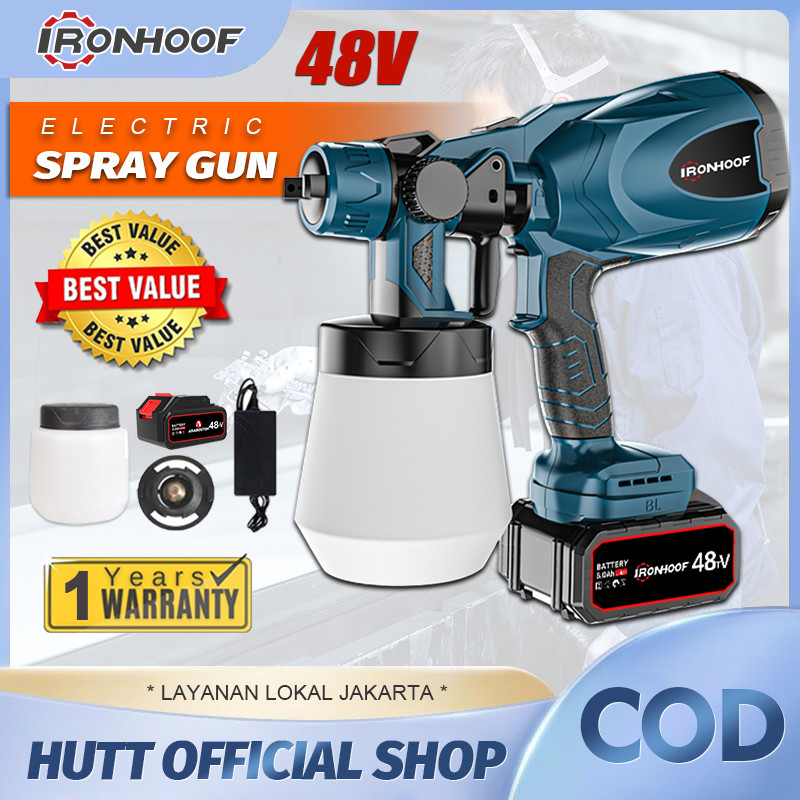 Terlaris IRONHOOF Pistol Semprotan Cat Listrik Tanpa Kabel Electric Spray Gun ELECTRIC Spray Gun Pai