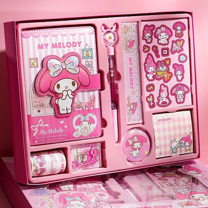 

Paket Buku Jurnal Sanrio Hadiah Anak Lucu Karakter Kuromi My Melody Kotak Hadiah Stiker Aksesoris Scrapbook