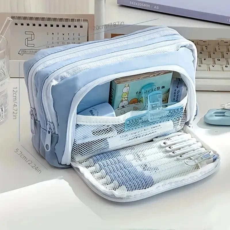

School Pencil Case Large Capacity Pencil Case Cute Box Felt Storage Girl Large Capacity Aesthetic Pencil Bag QHB01