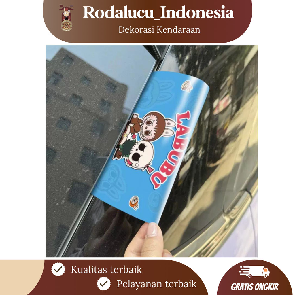 

[RODALUCU] Stiker Mobil Lucu Karakter LABUBU – Hiasan Eksterior Mobil Anti Air Gemesin 3D Kartun Unik