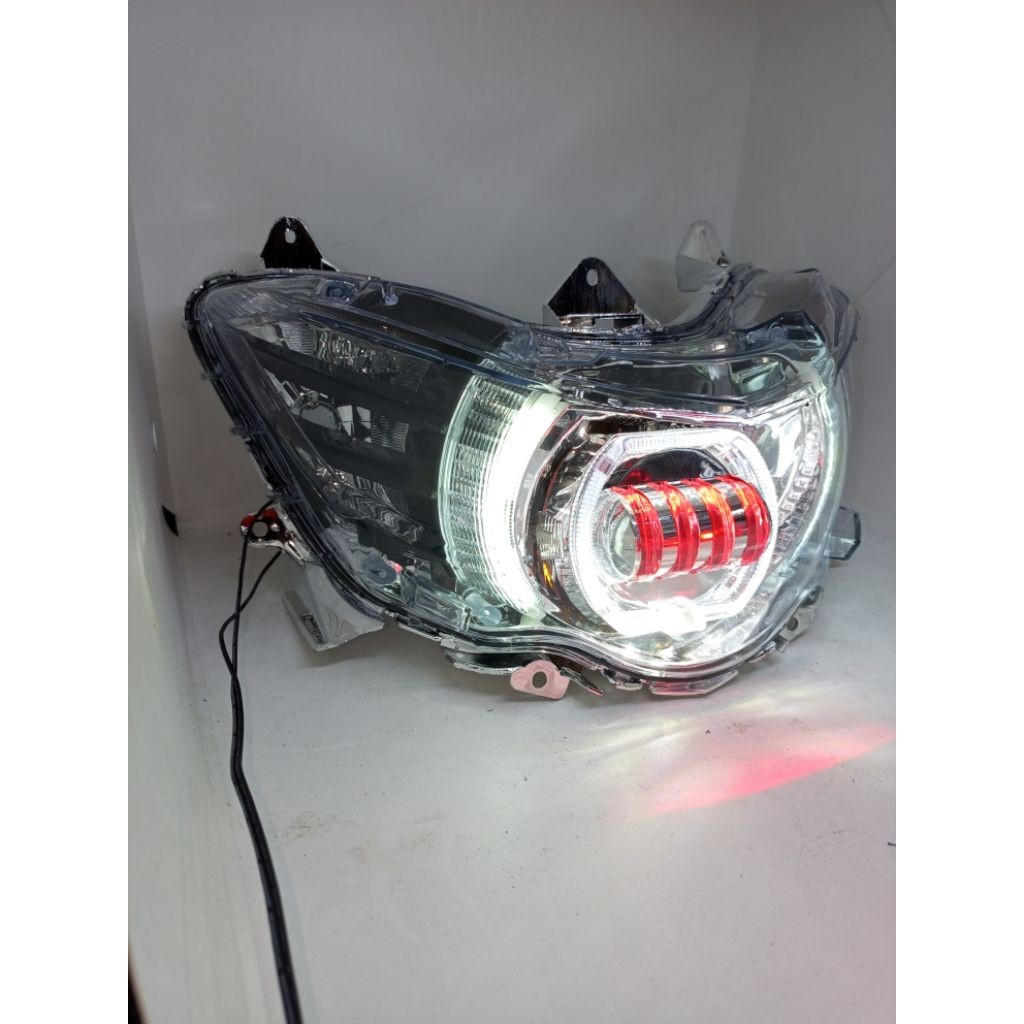 REFLEKTOR LAMPU DEPAN SOUL GT 115 PROJIE 4 LENSA PLUS ALIS