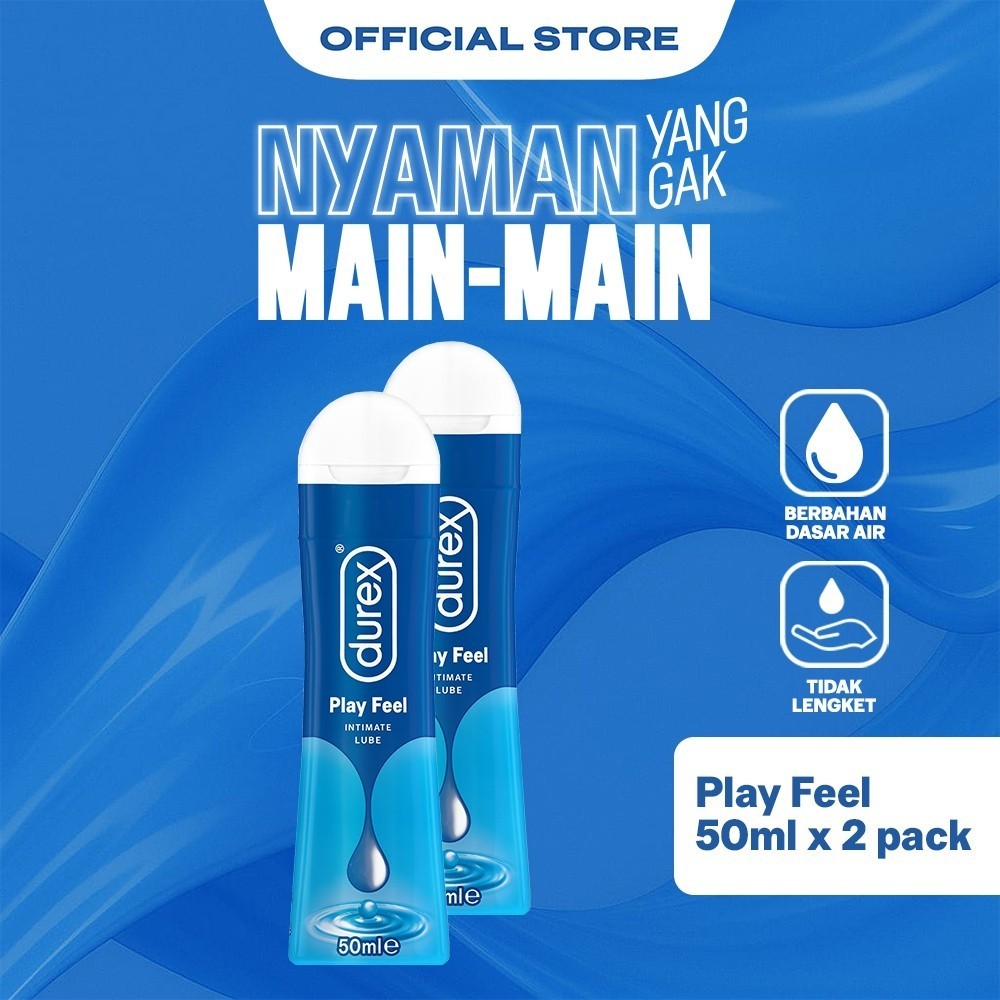 Durex Play Feel Pelumas Gel Seks Pria & Wanita 50ml (2 pcs) Bottle - Lubricant Water Based
