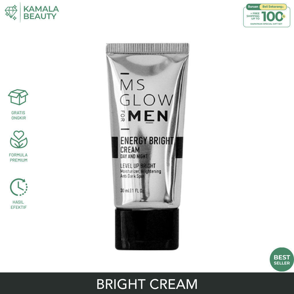 Ms Glow For Men Krim Pemutih Wajah Cowok Glowing MS Glow Men Energy Bright Cream Wajah Glowing Pria