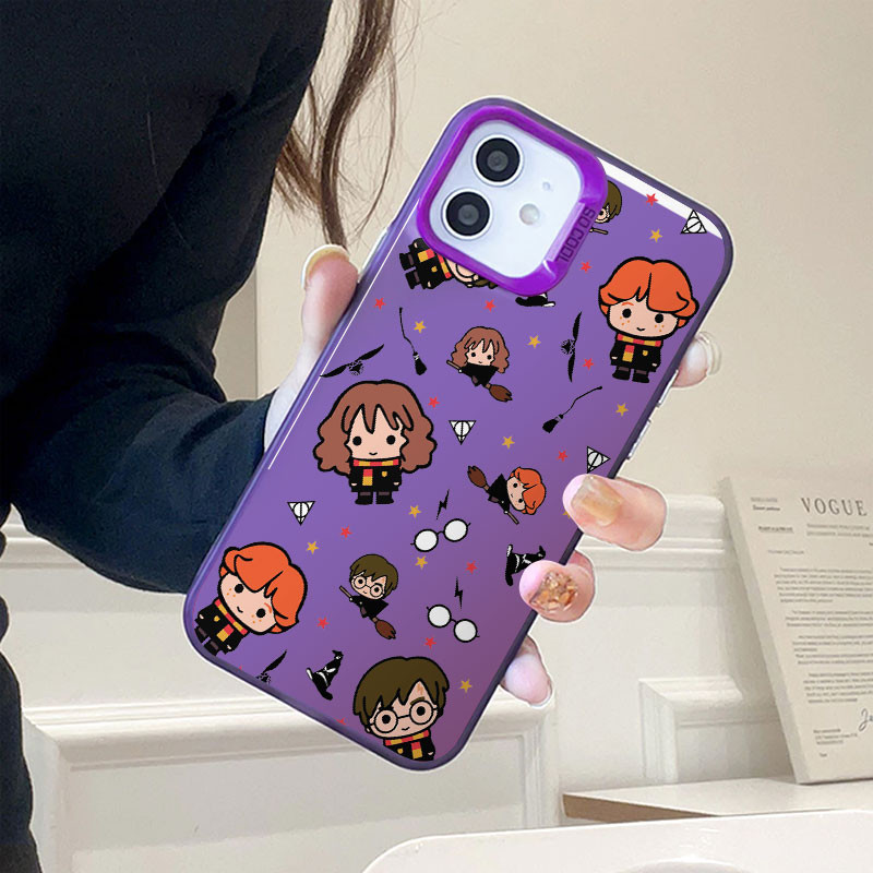 Premium Matte Hard Casing hp iPhone 15 pro max Casing Ponsel Buram IMD Harry Potter cute cartoon pat
