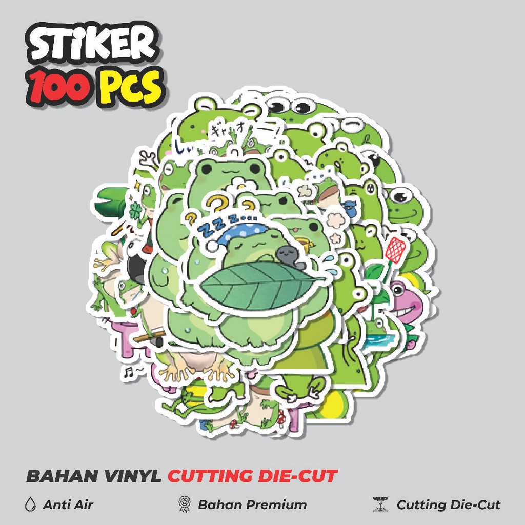 

Terbaru! 50 pcs Stiker Kawaii Frog Series E [Katak] Dekorasi Lucu Kreatif untuk Notebook, Skateboard, HP
