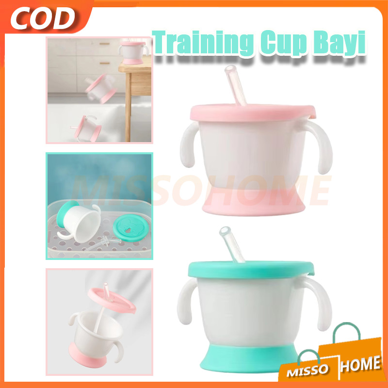 Training Cup Bayi Straw Training Mug/Sippy Cup Bayi/Gelas Susu Anak Sedotan Anti Tumpah Anti Pecah