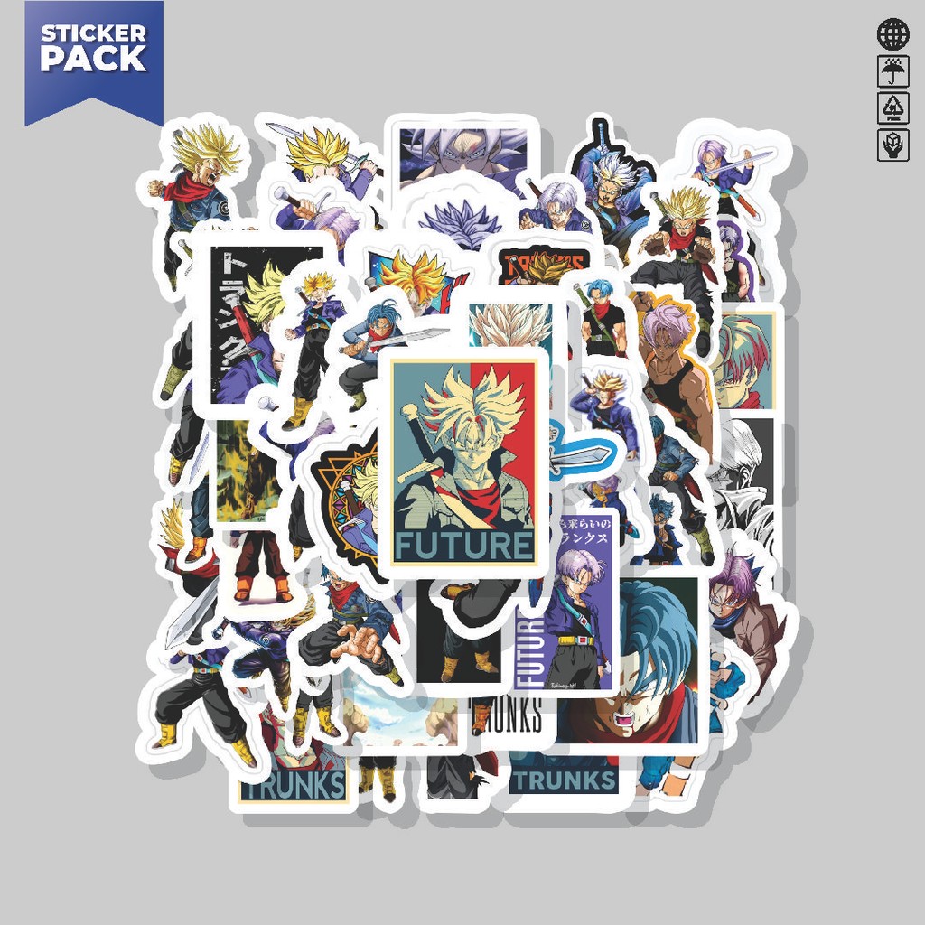 

[100PCS]Stiker Pack Stiker Anime Trunks Aesthetic Vinyl Anti Air Dekorasi Sticker Laptop Buku Journal Koper Helm Casing HP Gitar Helm Skateboard