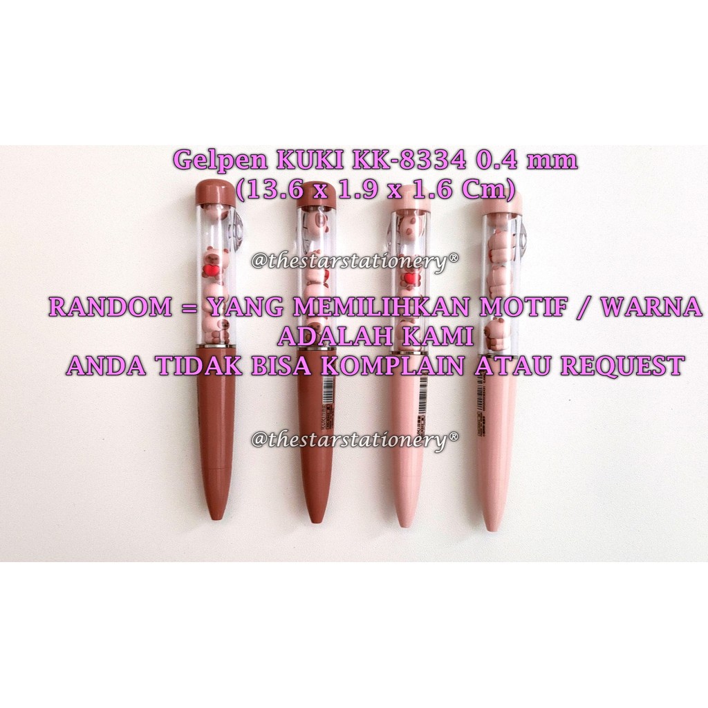 

(1 Biji) GROSIR Bolpen KUKI KK-8343 Doggy Cat 0.4 Gel Pen Black / Pulpen Kuki Gelpen Kuki (1 Biji)