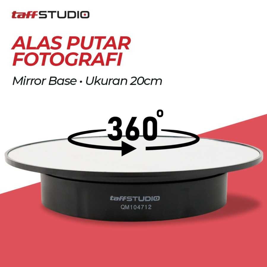 TaffSTUDIO Alas Putar Mini Strudio Live Produk Sampel Video Fotografi Mirror Rotating Display 20cm 1