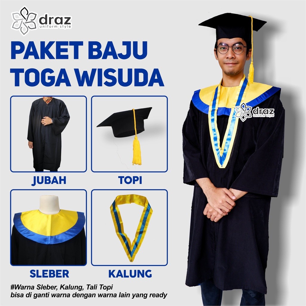 Paket Toga Wisuda Dewasa Satuan Perlengkapan Wisuda Satuan Paket Toga Wisuda Dewasa