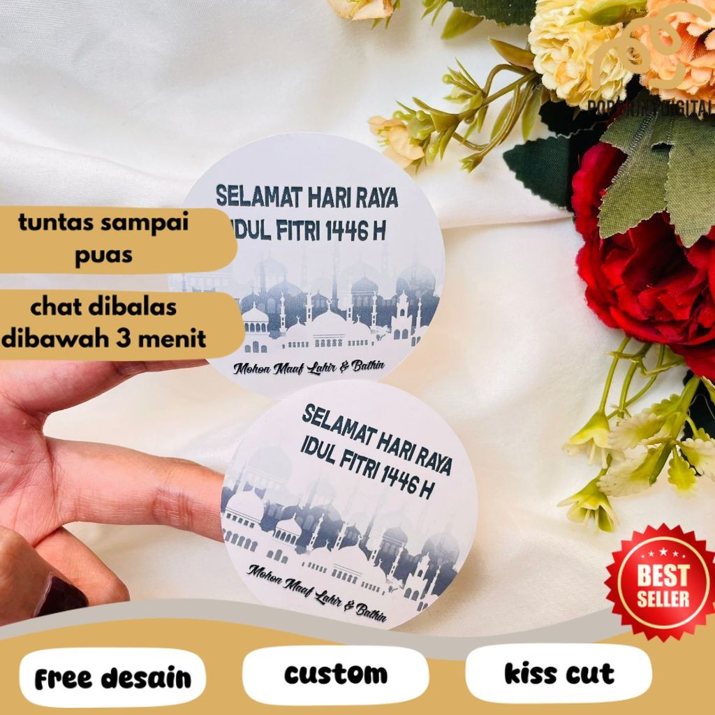 

PpD 2-4 Sticker Label Lebaran Stiker Selamat Idul Fitri Bulat Kue Kering Ramadhan Eid Fitri