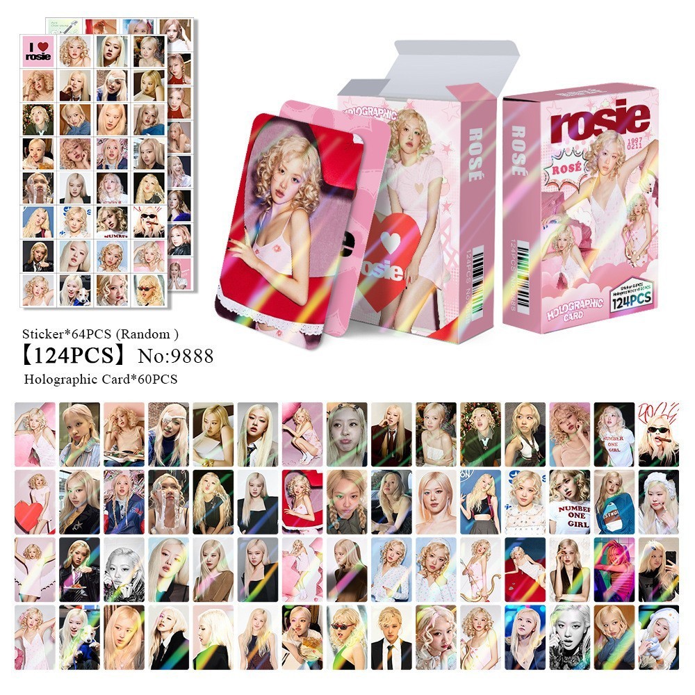 

124 Best-selling Laser Small Cards ROSE Album ROSIE Flash Cards Lomo Cards Photos Fan Collections Postcards and Gifts