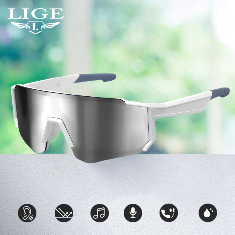 LIGE Fashion Smart Sunglasses Smart bluetooth Cycling Glasses Run Sports Smart Glasses Protective Ey
