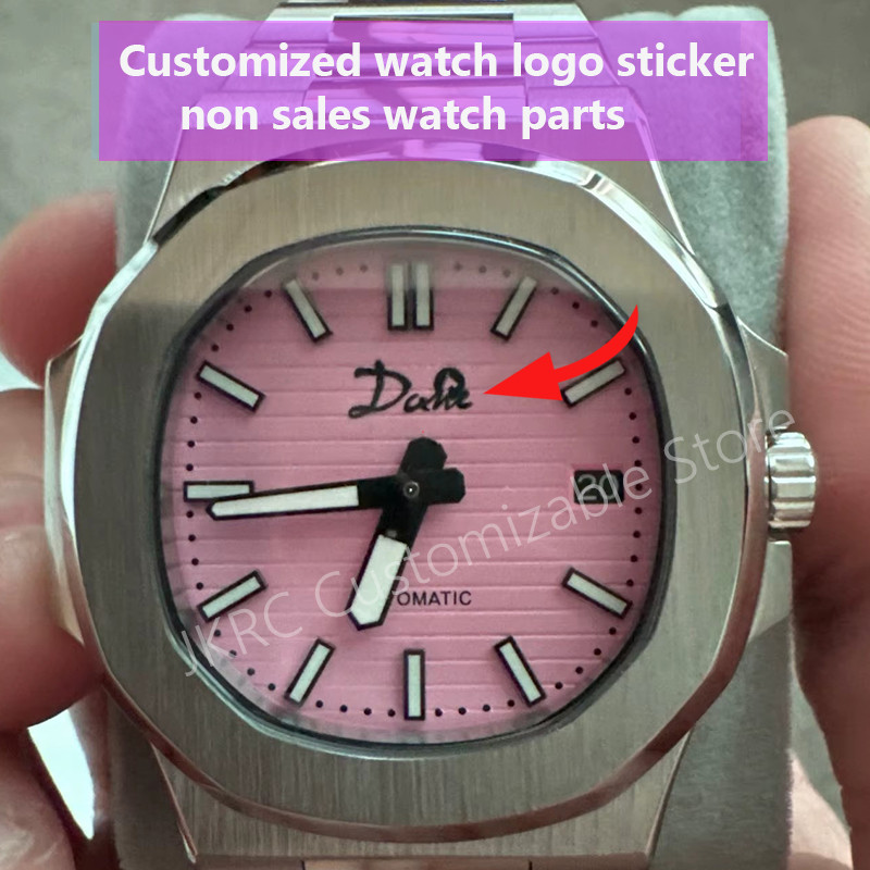 

custom watch logo sticker dial personalized brand gold silver metal transfer small mini 3d DIY name carve flat ultrath