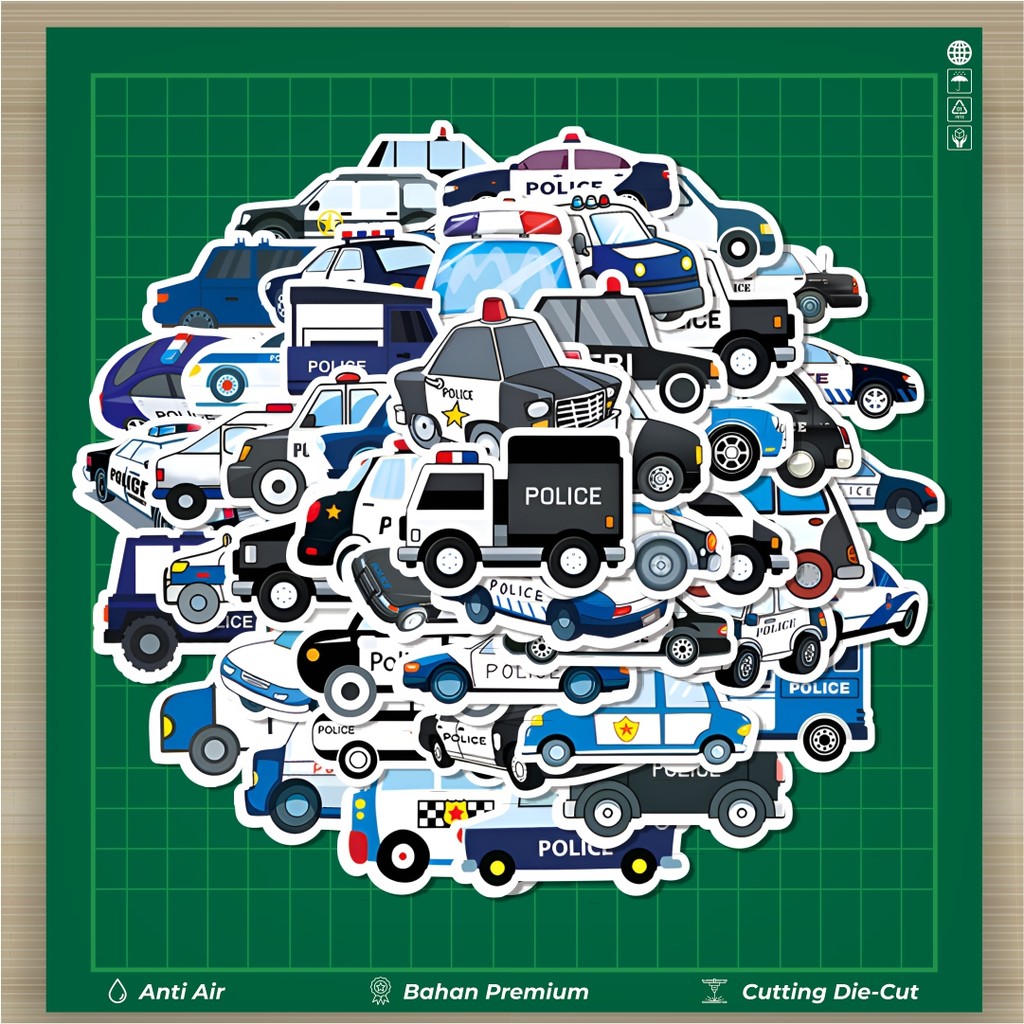 

HOT 50 PCS STIKER Stiker Seri Mobil Polisi Stiker Fashion Cars Decal Dingin Kartu Album Custom Vinyl Anti Air- Sticker Aesthetic Buku Journal Koper Casing HP Tablet Laptop Helm Motor Botol Minum