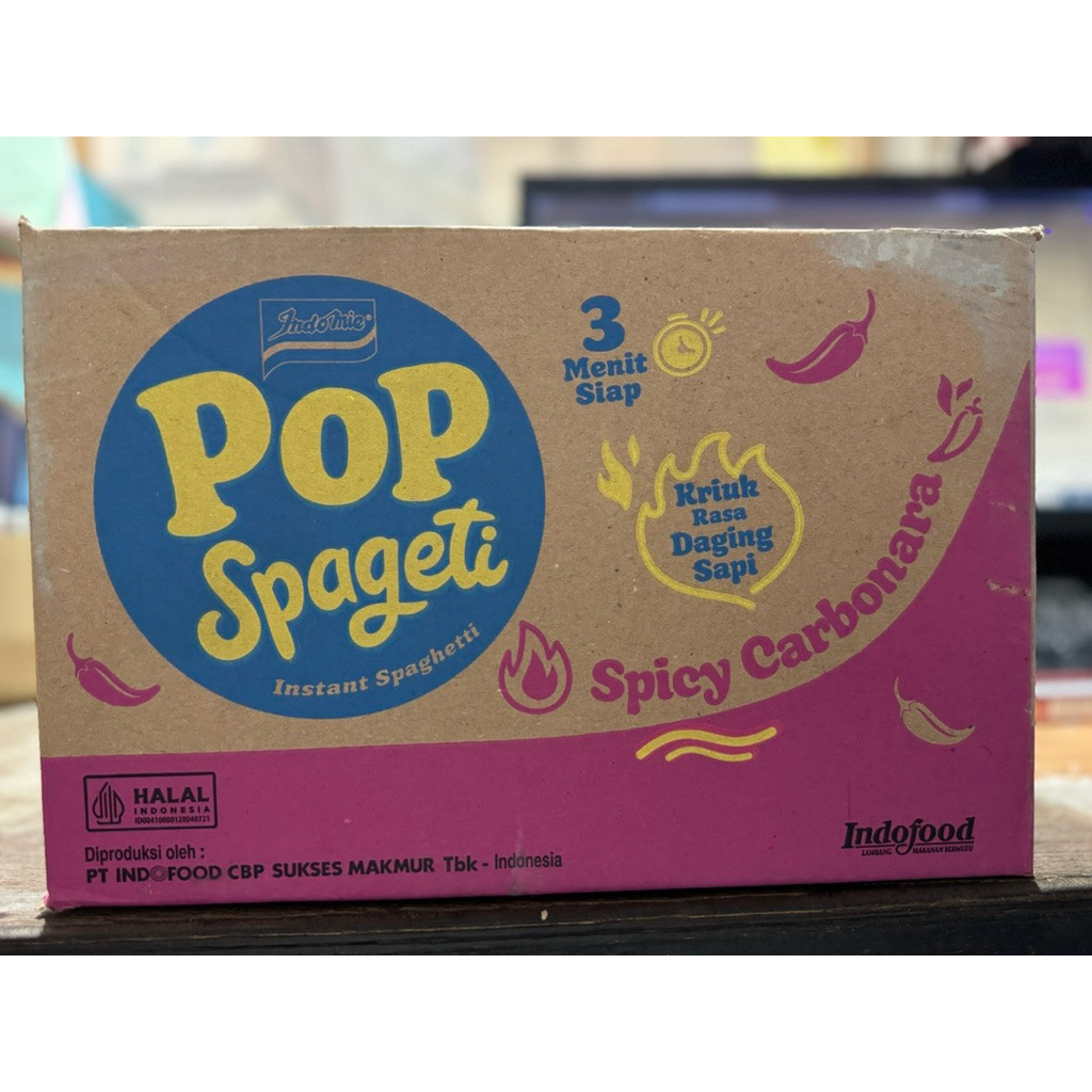 

Indomie Pop Spageti 84gram @ 40 bks / 1 dus