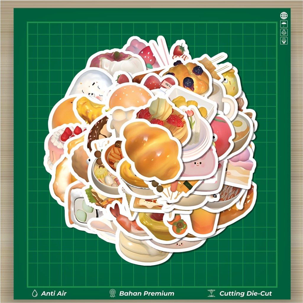 

HOT 50 PCS STIKER Stiker Cute Cartoon 3D Food [Makanan 3D Kartun Lucu] Stiker Fashion Cars Decal Dingin Kartu Album Custom Vinyl Anti Air- Sticker Aesthetic Buku Journal Koper Casing HP Tablet Laptop Helm Motor Botol Minum