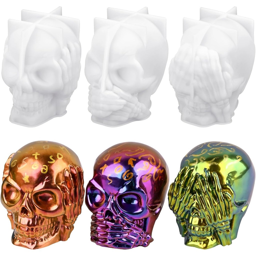 

Skull Resin Molds,Expression Skull Silicone Molds for Resin Casting, 3D Skull Epoxy Molds for Resin Crafts Handmade Candle