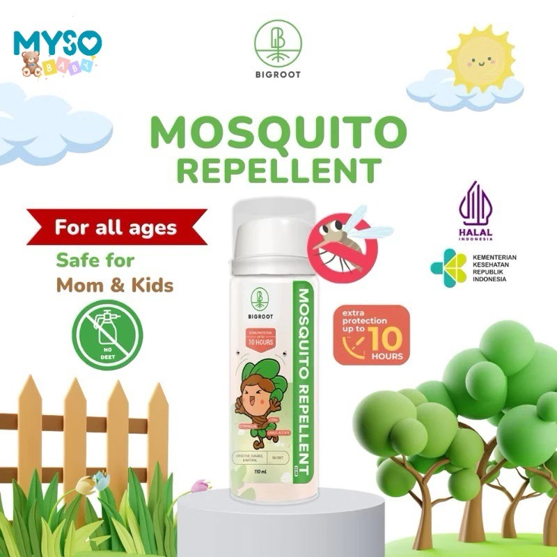 Bigroot Baby Mosquito Repellent 0m+ Semprotan anti nyamuk aman untuk bayi 110ml Obat pengusir nyamuk