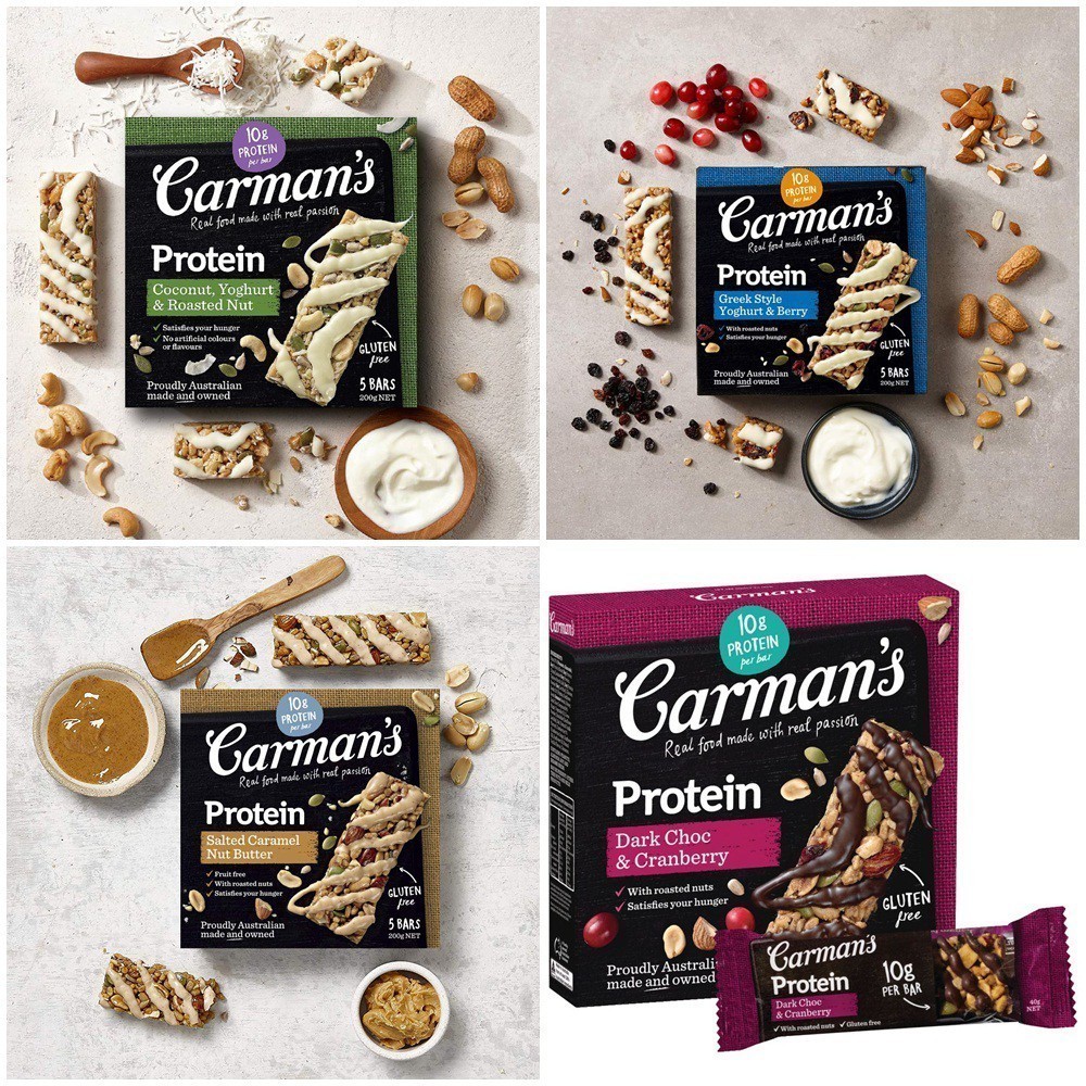 

Snack CARMAN'S Gourmet Protein Bars asal Australia - Sehat dan Bergizi