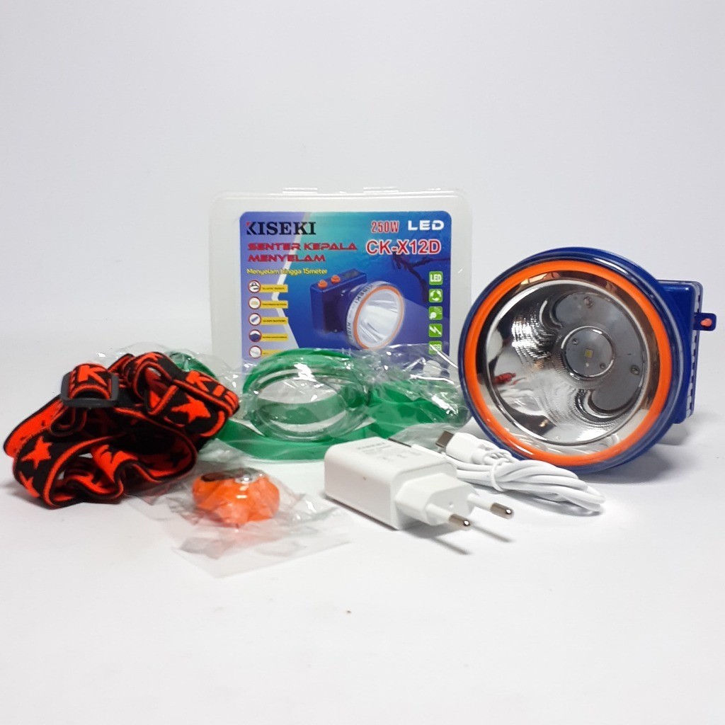 SERBA COD Senter Kepala selam 250Wat Cahaya Putih dan Cahaya Kuning Kiseki Ck-x12D / senter Kepala K