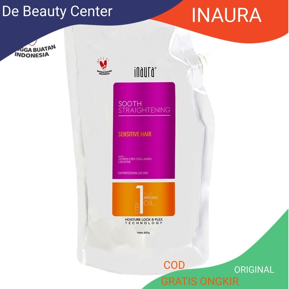 Inaura Sooth Straightening Step 1 600ml /Pelurusan Rambut Inaura /Rebonding smoothing rambut