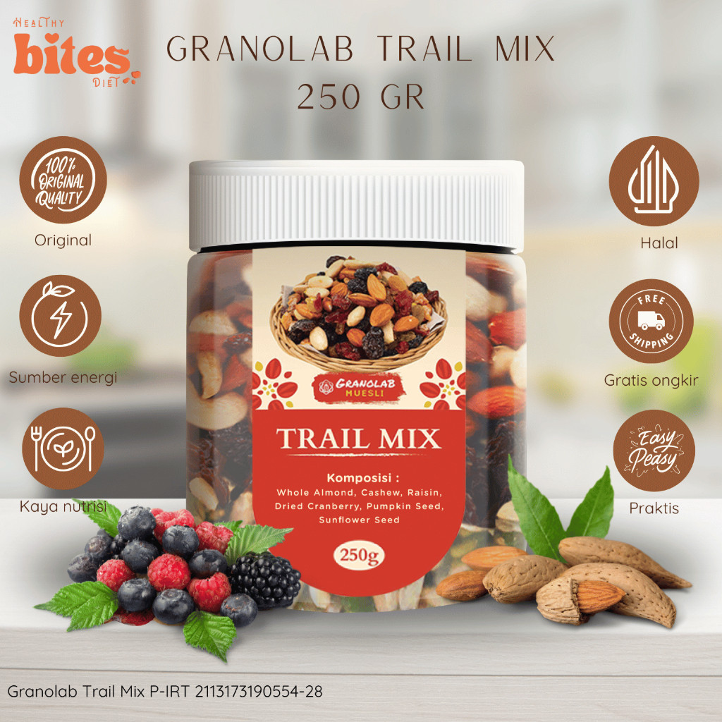 

Trail Mix Original Granolab 250 Gram – Snack Sehat Premium | Healthy Bites Diet Store