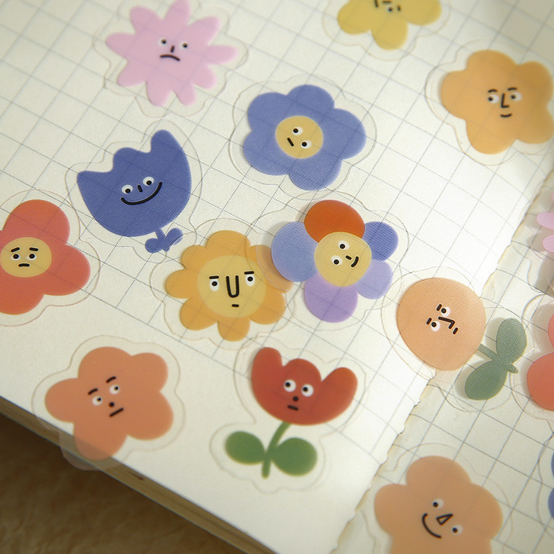 

100 PCS PET Cute Cartoon Animal Micro Expressions Sticker for Scrapbooking Journal Decoration DIY Material