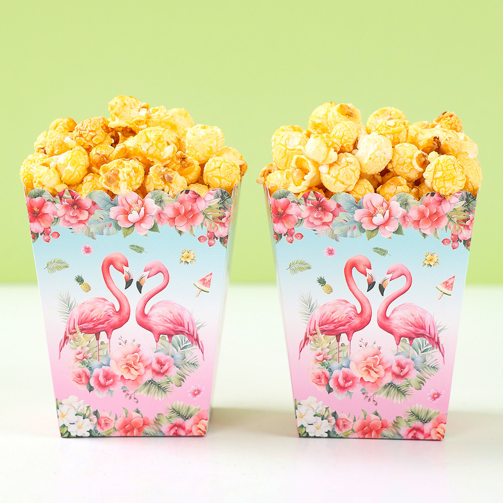 

Flamingo Popcorn Boxes Hawaiian Summer Beach Birthday Party Decorations Kids Hawaii Luau Tropical Wedding Party Supplies