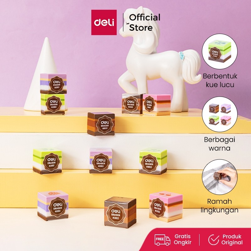 

Deli Multi-flavor Cake Eraser Penghapus Berbentuk Kue 4 Warna Bahan PVC Ramah Lingkungan EH302