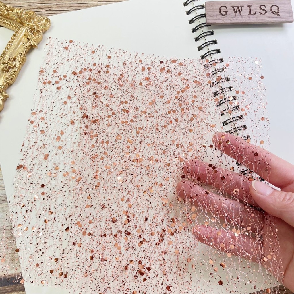 

10Pcs Color Glitter Sequin Lace Gauze Art Paper Scrapbooking Decorate DIY Junk Journal Planner Collage Background Paper Material