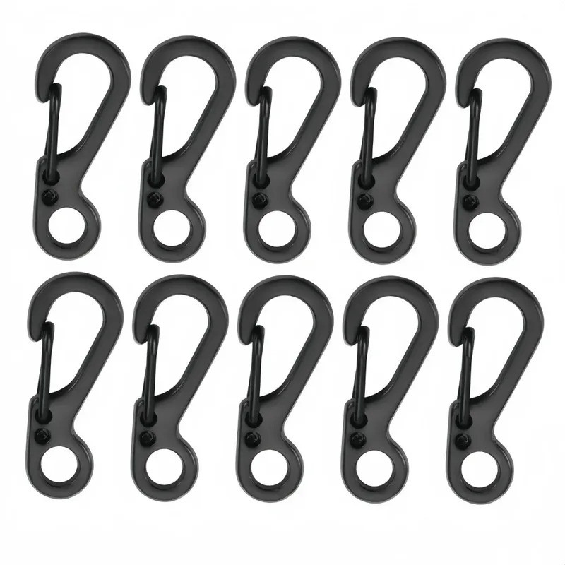 

10pc Mini Carabiner Clip Metal Spring Snap Hooks Paracord Lanyard Hanging Clips for Keychain Backpack Bottle Outdoor Accessories