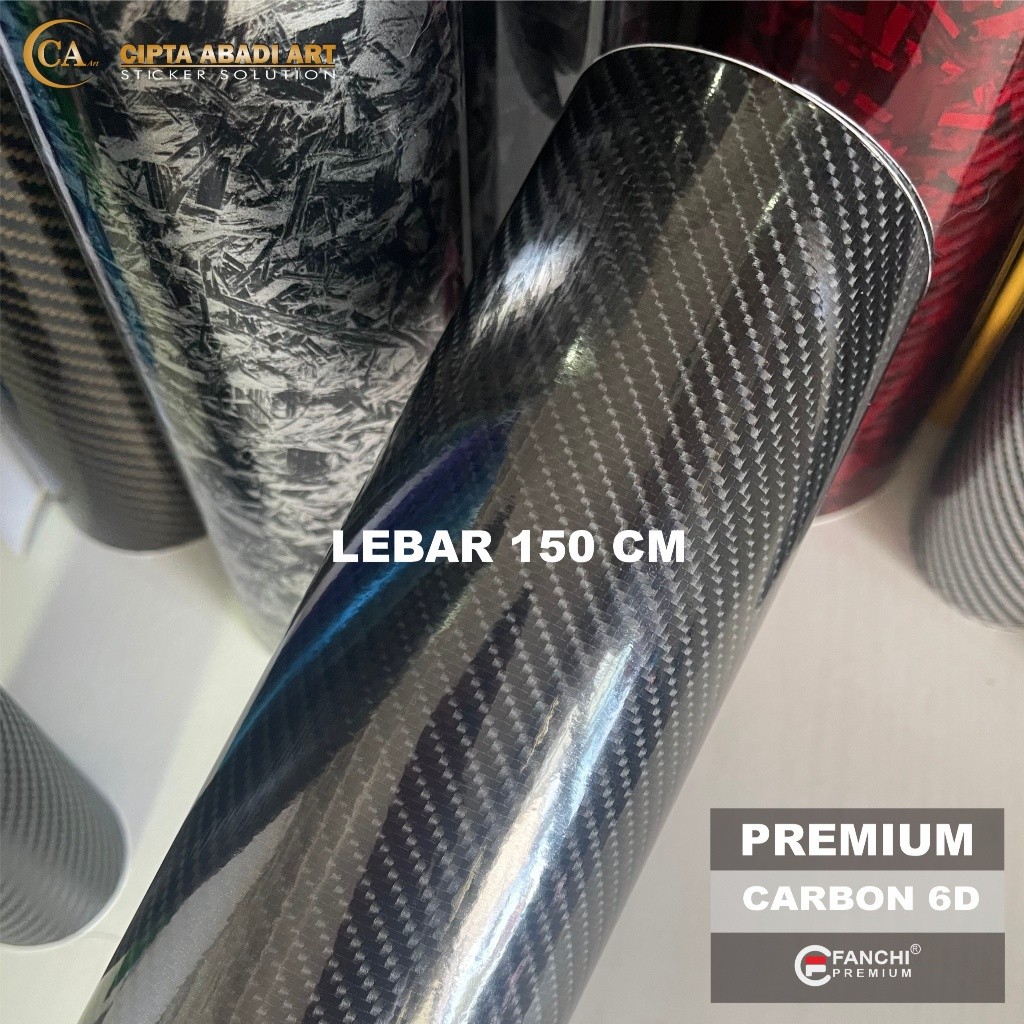 SKOTLET CARBON 6D HITAM PREMIUM FANCHI ROLL  150 CM X 18 METER