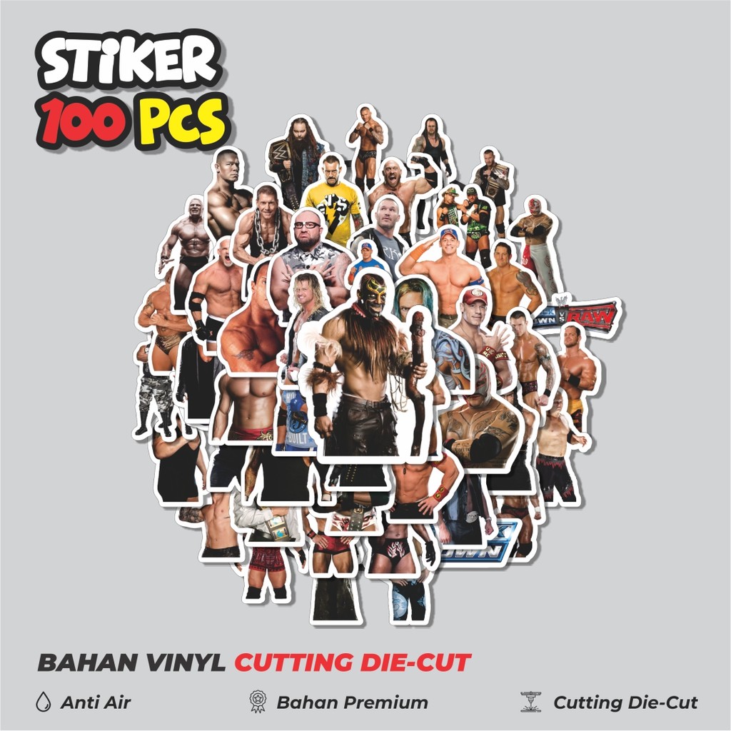 

Terbaru! 50 pcs Stiker WWE SmackDown Series 1 Dekorasi Lucu Kreatif untuk Notebook, Skateboard, HP