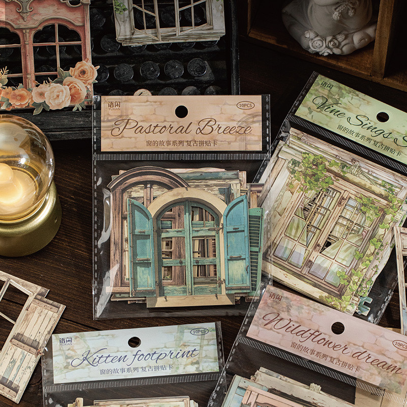 

2Style 20Sheets/bag Window Story Vintage Collage Cards Creative Handbook Cardstock DIY Diary Notebook