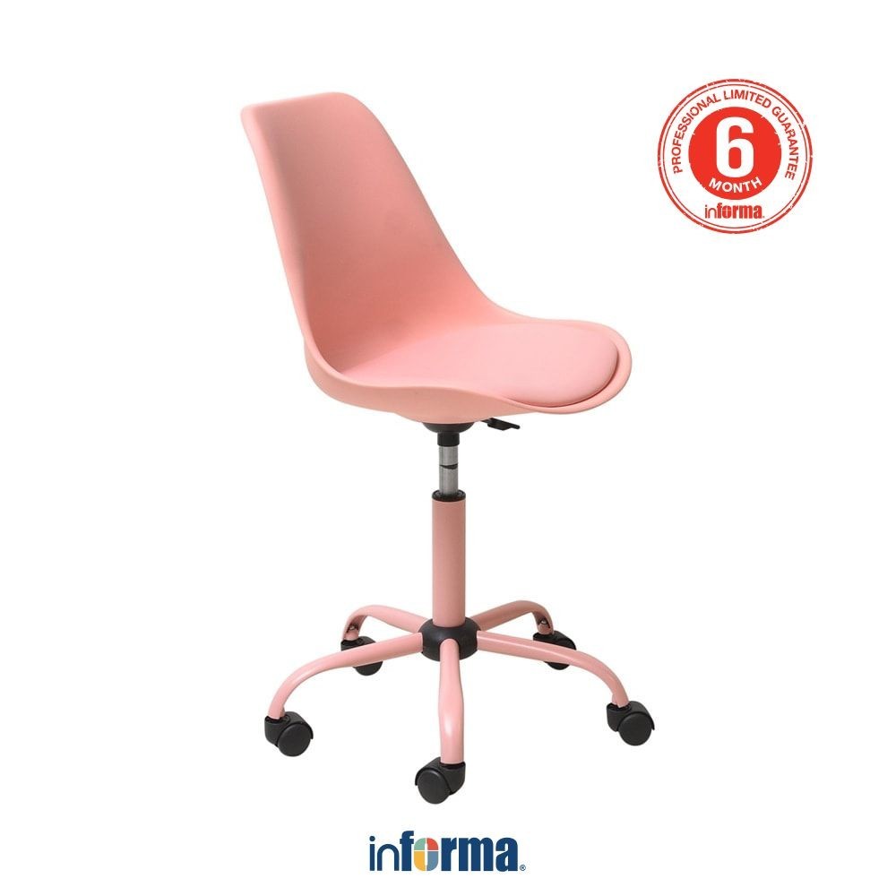 

Informa Macaroons Kursi Kantor Sandaran Rendah - Pink Tempat Duduk Kerja Dengan Roda Office Chair Kursi Staff Karyawan Furniture Indoor Kantor