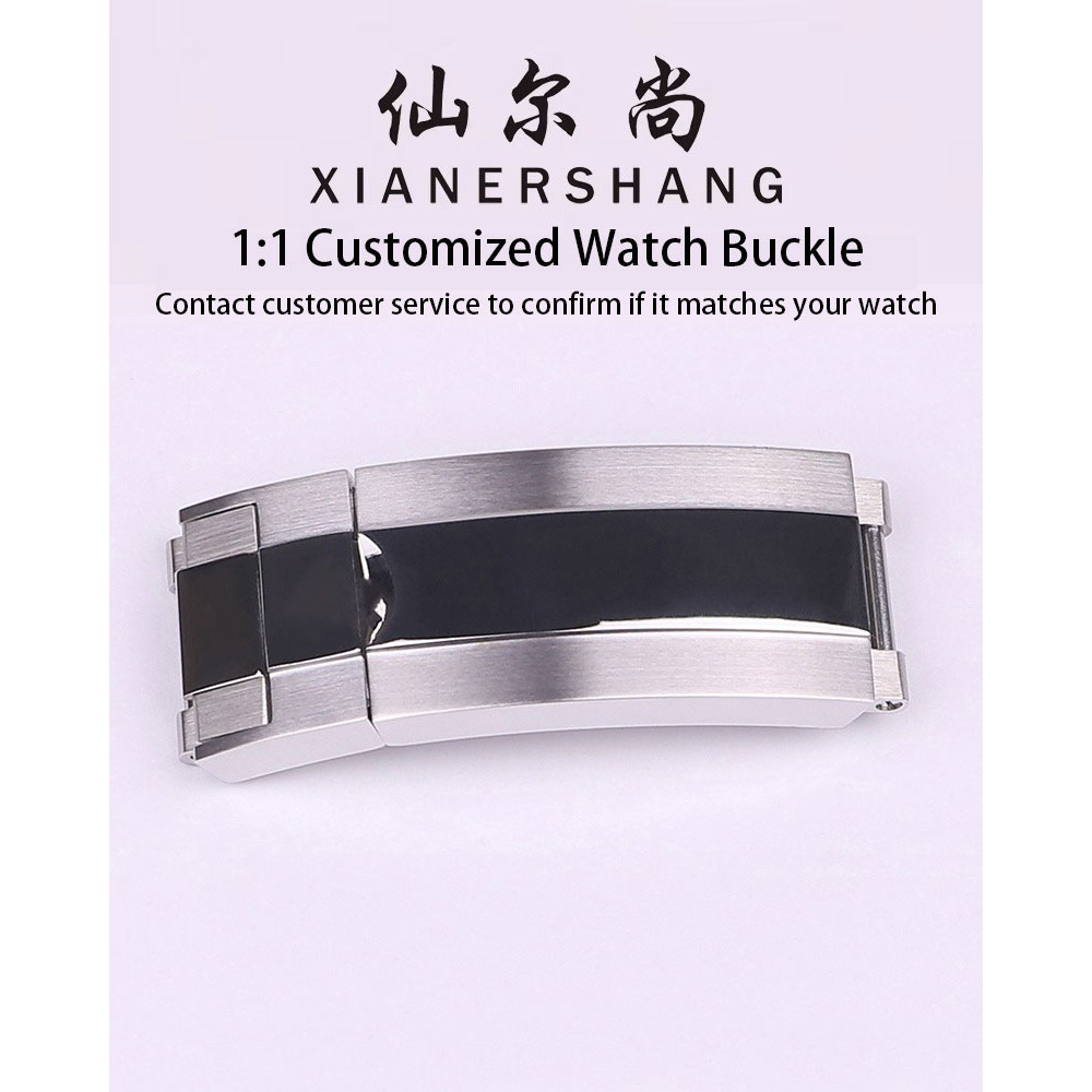 XIANERSHANG Custom R-olex Submariner - Watch Clasp 16MM Built in Fine-Tuning Folding Buckle 904L Sta